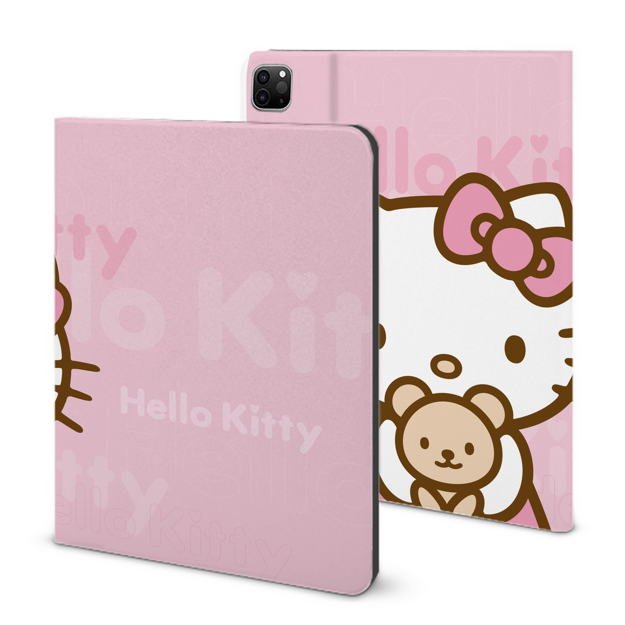 （画像用） Hello Kitty ハローキティ IPad ケース ブック型 PUレザー TPU 耐衝撃 軽量 薄型 ペン収納なし 全面保護 IPad 各モデル対応